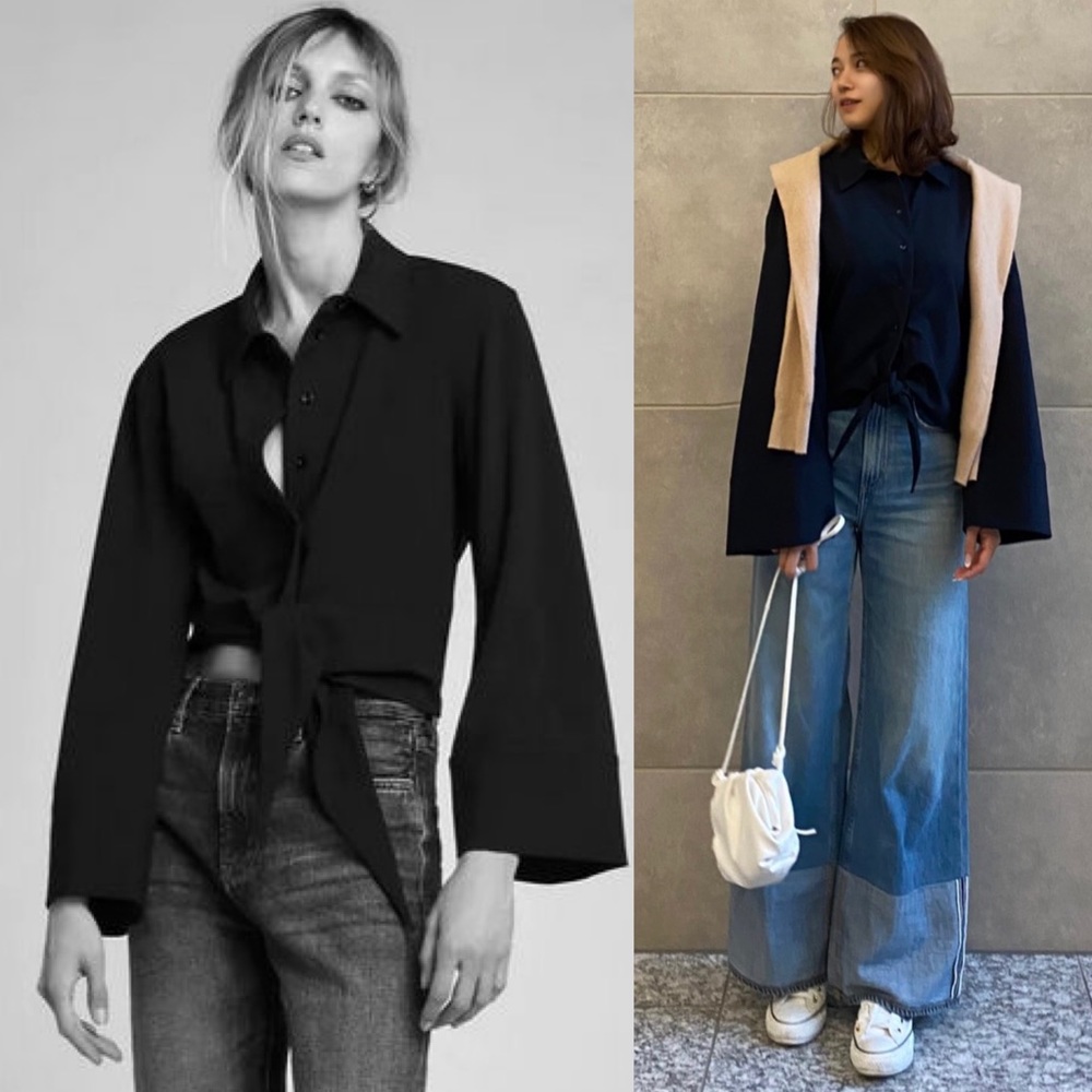 Zara dark navy Blouse